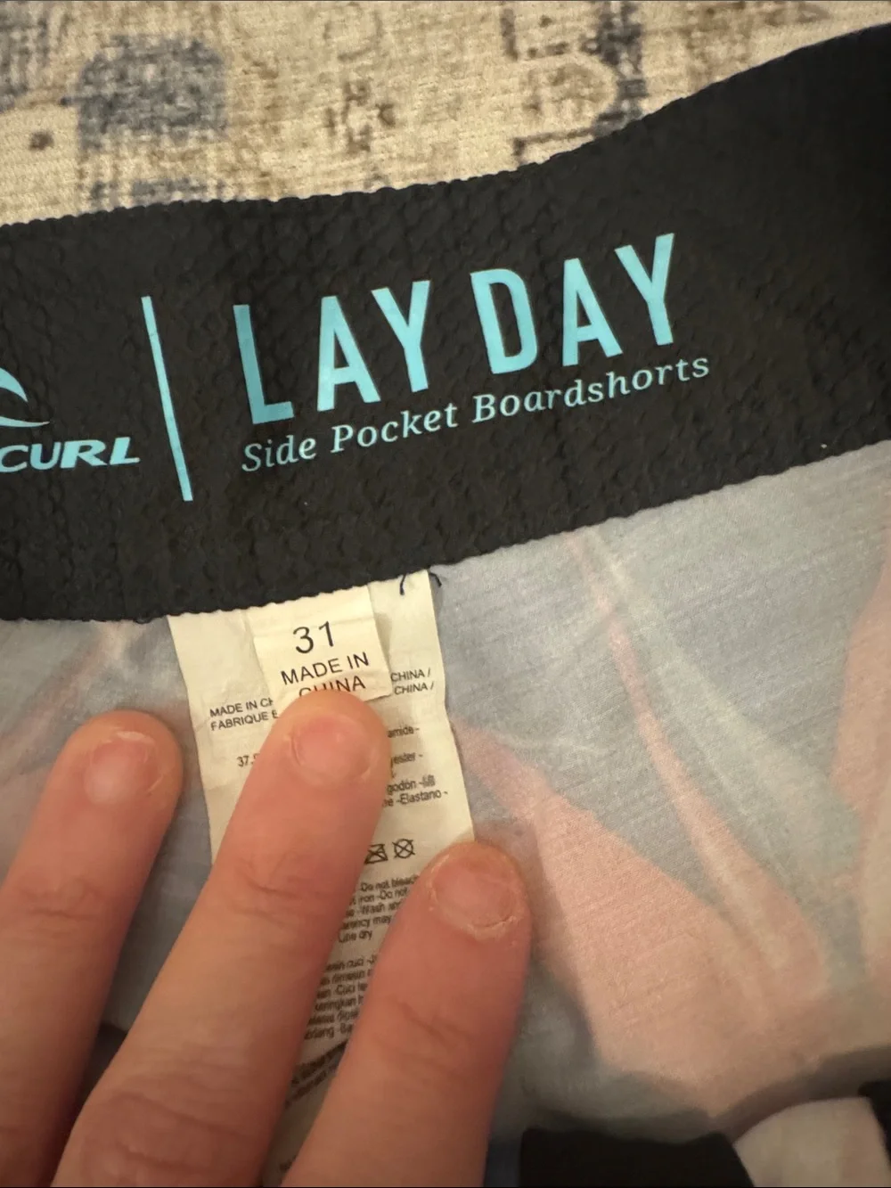 Rip Curl Layday Tropical Floral Boardshorts Men’s 31 Blue Swim Trunks